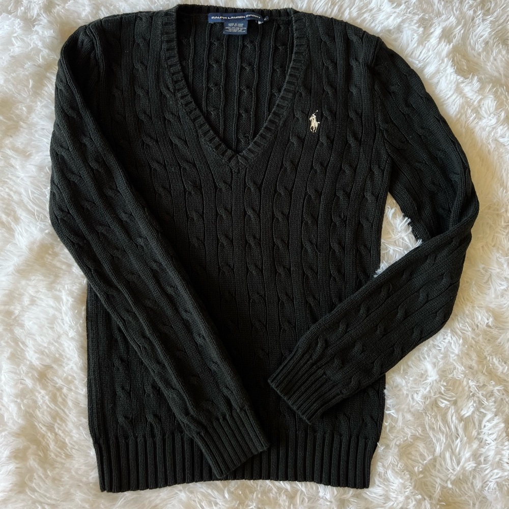 🔥Ralph Lauren🔥 Black V-Neck Sweater